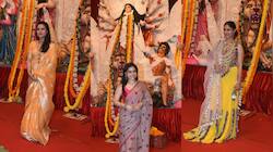 Durga Puja 2022: Kajol, Tanishaa, Sumona seek blessings at North Bombay pandal