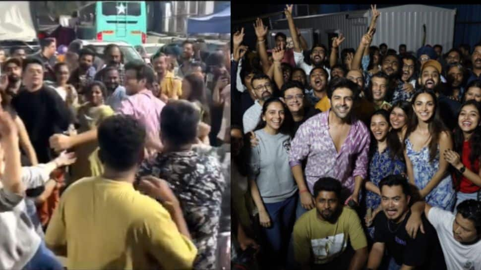 Kartik Aaryan celebrates schedule wrap of ‘Satyaprem Ki Katha’ with garba-Watch