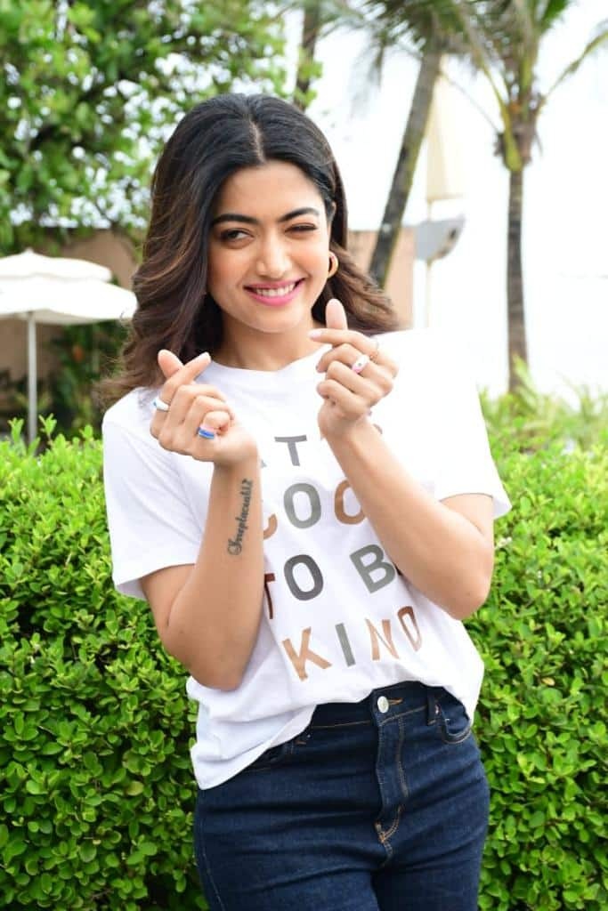 Rashmika was all smiles 