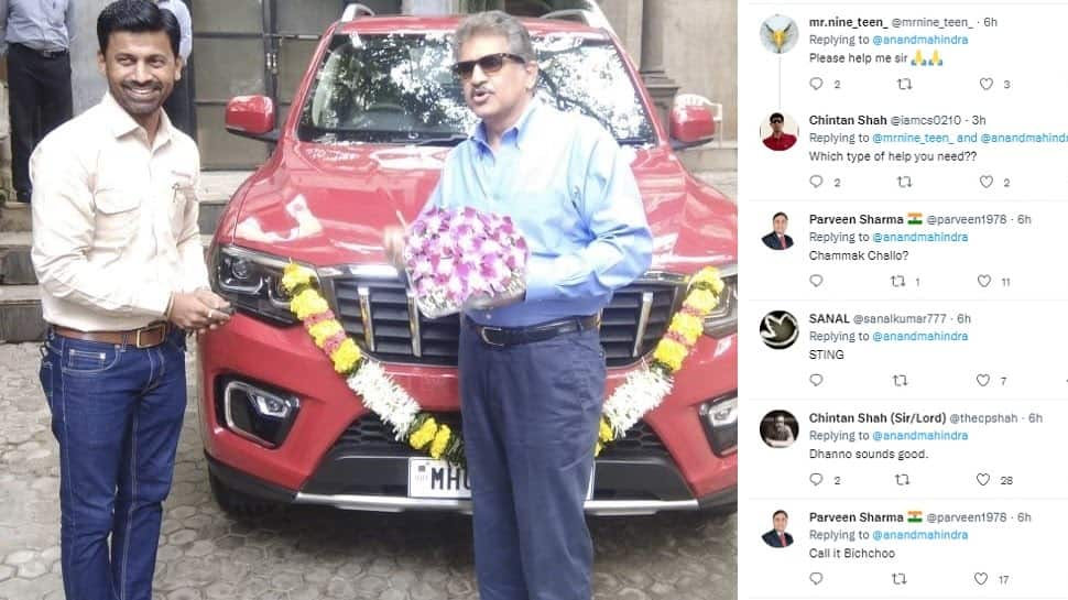 Anand Mahindra takes delivery of his 2022 Mahindra Scorpio-N, asks Twitter users to name the SUV