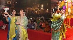 Rani Mukerji does Dhunuchi dance with cousin Sharbani on Durga Puja - Watch