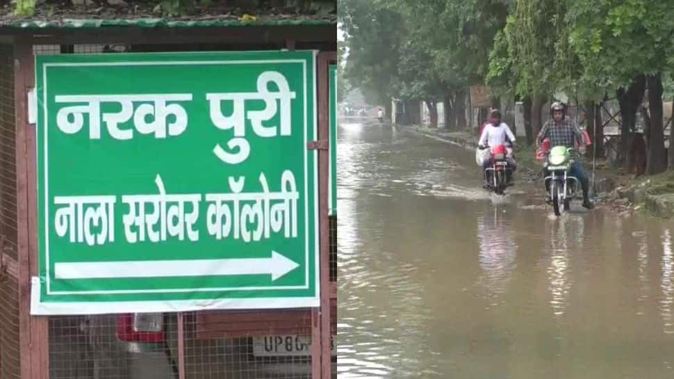 'Narak Puri, Keechad Nagar' Agra residents protest against waterlogged