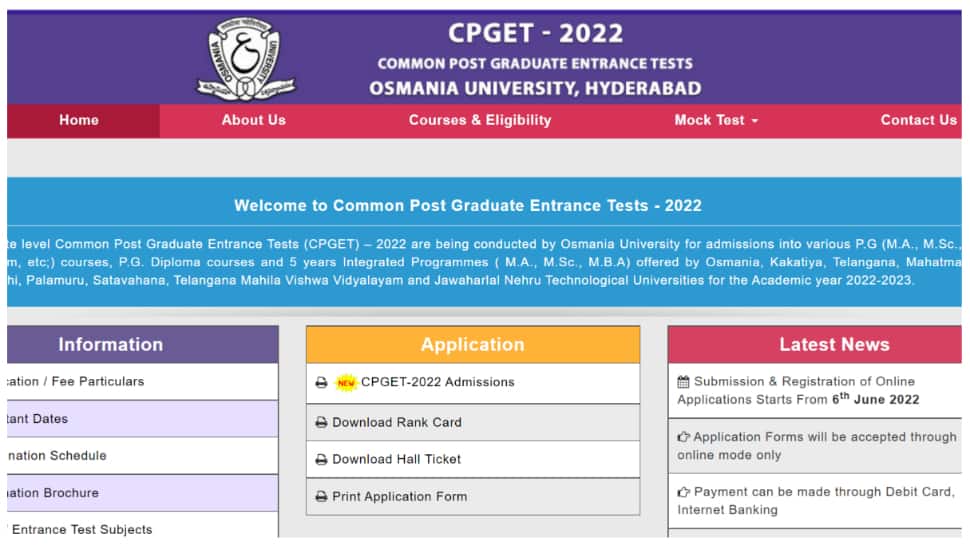 TS CPGET 2022 Counselling: Phase 1 registration date extended till October 15 at cpget.ouadmissions.com- Check schedule and other details here