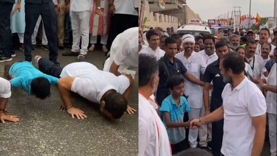 Rahul Gandhi CHALLENGES little boy to perform push-ups, KC Venugopal joins - WATCH