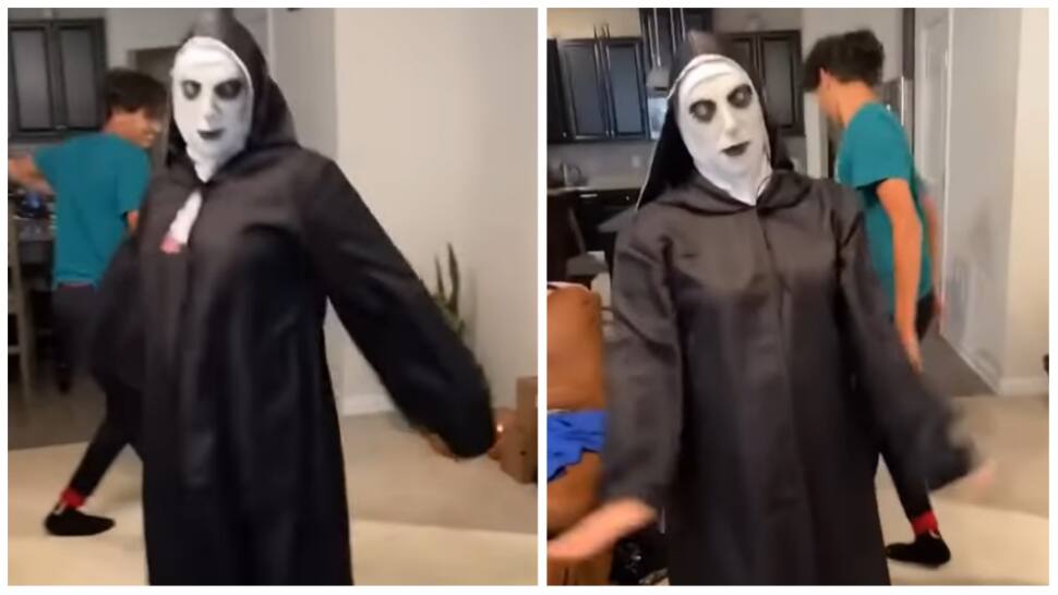 Viral Video: Man Wearing ‘The Nun’ costume does Giddha dance, netizens react- WATCH