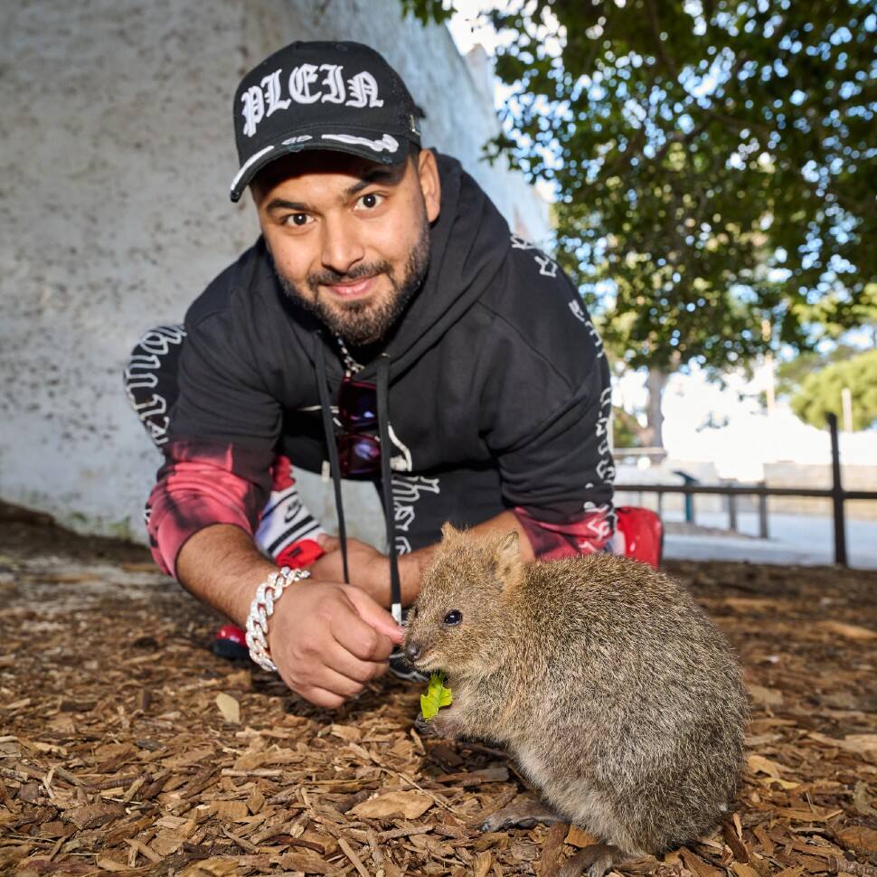 Rishabh Pant strikes a pose with the happiest animal in the world, known as Quokkas at Rottnest Island in Perth.