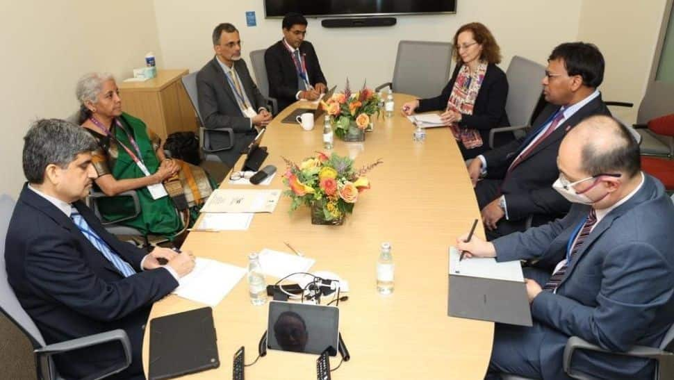 Nirmala Sitharaman holds back-to-back bilaterals on sidelines of IMF-World Bank meetings