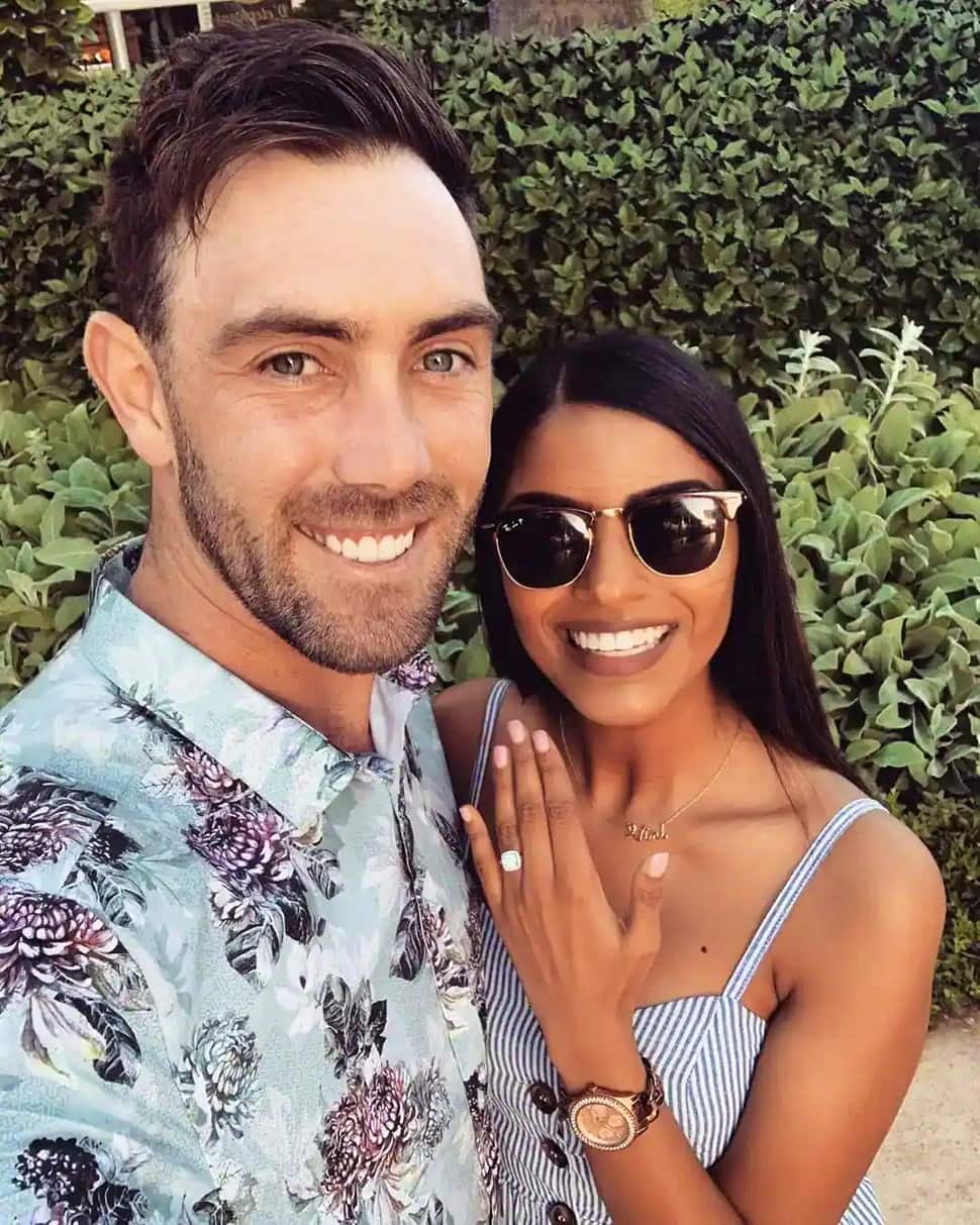 Vini Raman rose to fame after Glenn Maxwell attended the Australian Cricket Awards in 2019 hand-in-hand with his lady love. Her favourite pastimes include swimming, travelling, and watching matches live from the stadium. (Source: Twitter)
