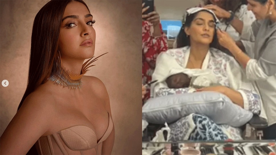 Sonam Kapoor breastfeeds her son Vayu as she gets her makeup done, husband Anand Ahuja reacts: WATCH