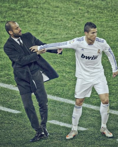 Ronaldo pushes Pep Guardiola (2010)