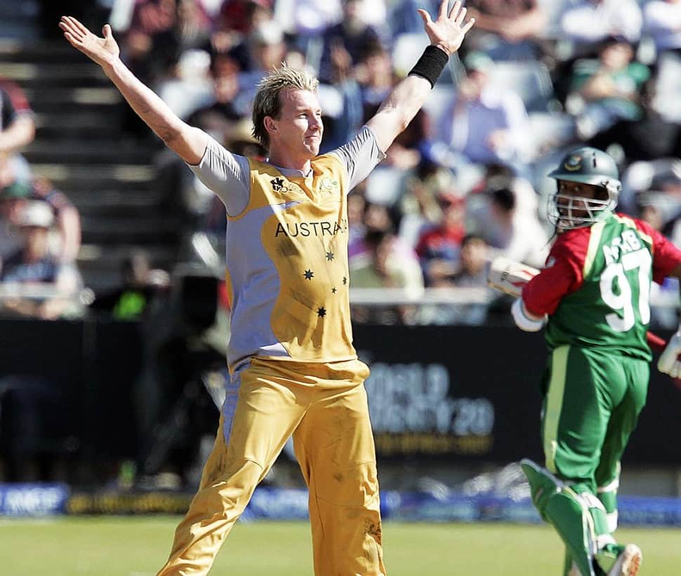 The first-ever hat-trick in the T20 World Cup was taken by Australian pacer Brett Lee against Bangladesh in 2007 edition. (Source: Twitter)