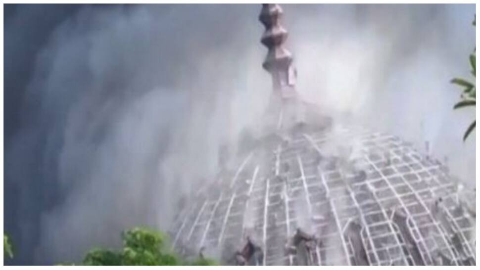 Giant dome collapses as fire engulfs mosque in Indonesia- Details here