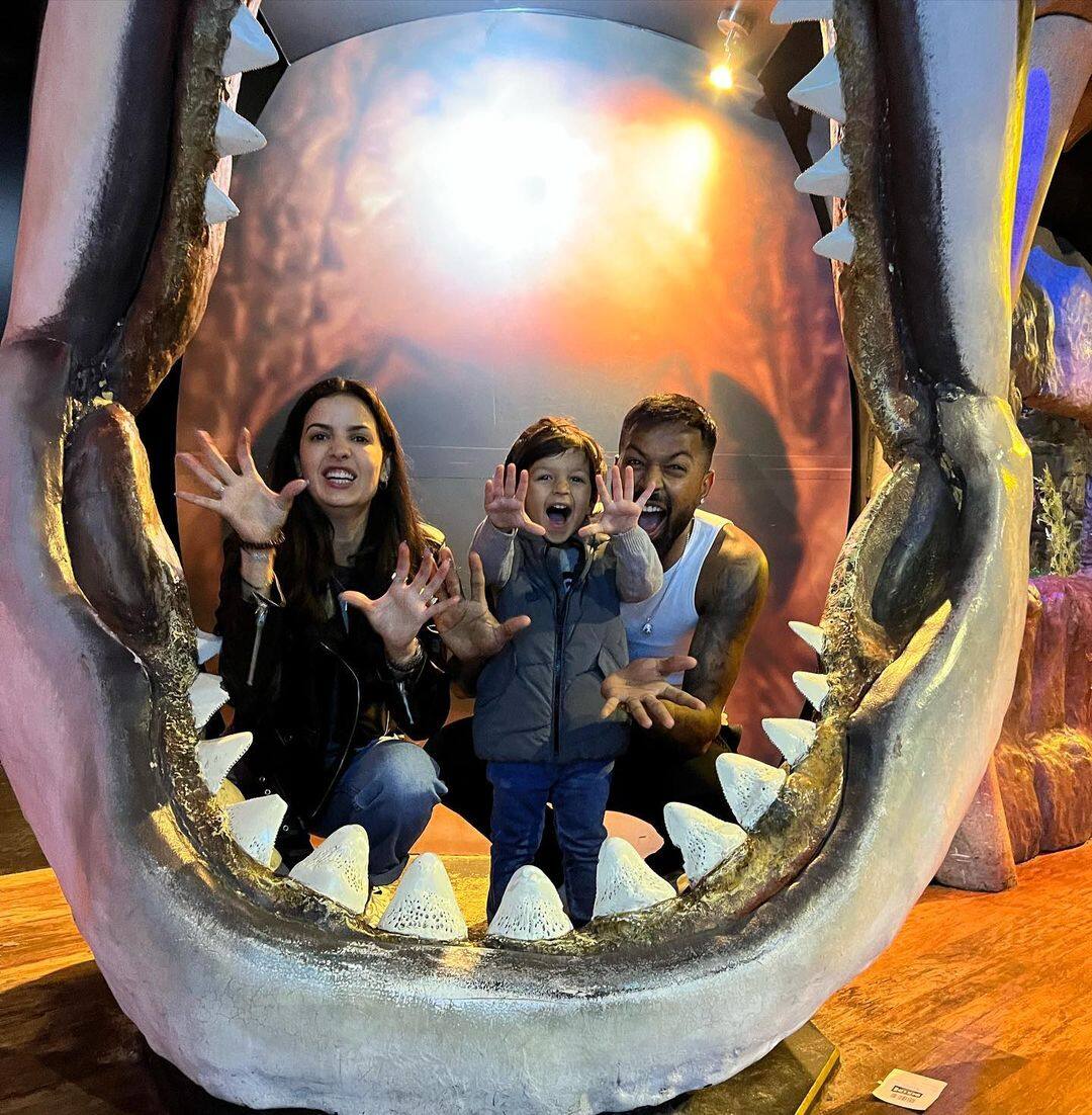 The Pandya family inside a shark