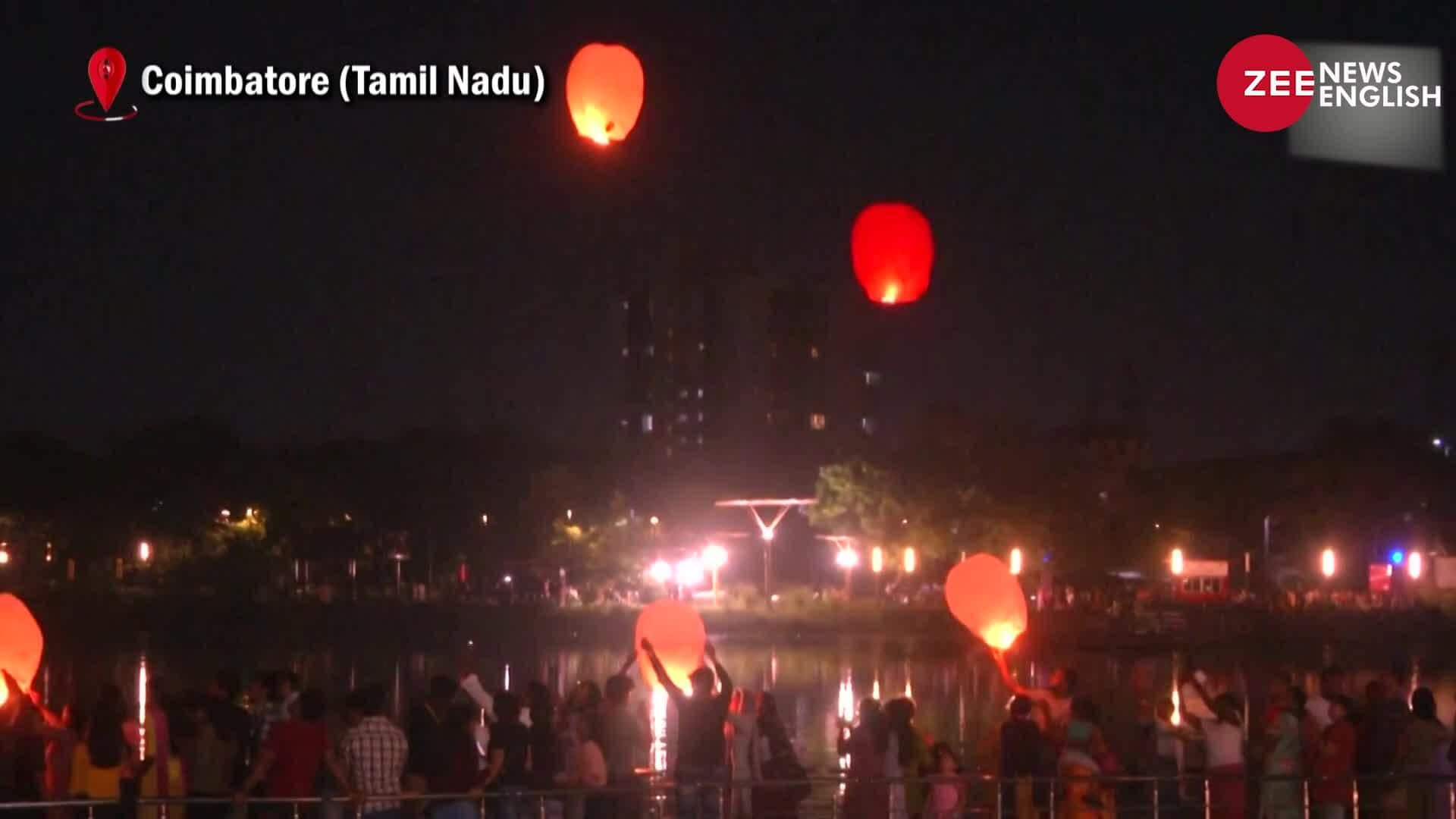 People celebrate ‘Sky Lantern Festival’ in Coimbatore, Tamil Nadu Zee News