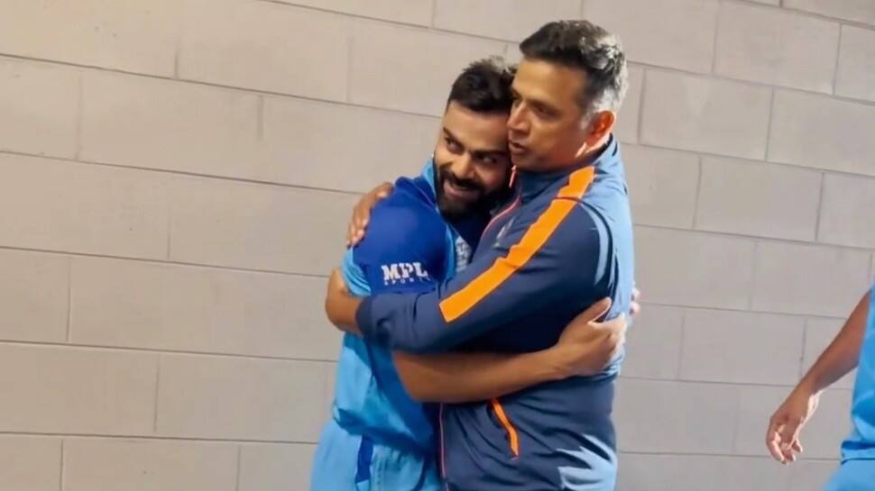 WATCH: EMOTIONAL head coach Rahul Dravid HUGS Virat Kohli after match-winning knock vs Pakistan in T20 World Cup 2022