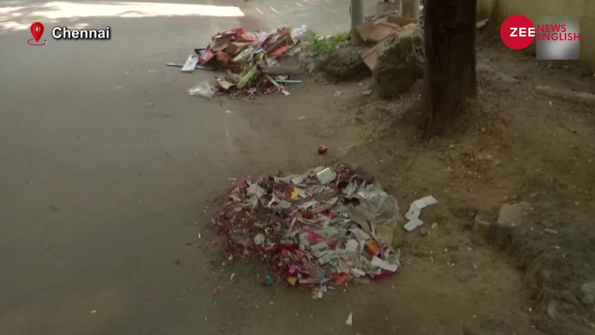 Tamil Nadu Sanitation workers clear up firecracker rubbish in Chennai Zee News