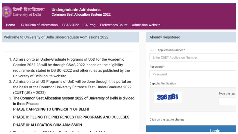 DU Admission 2022: CSAS Round 1 last date to pay fees at du.ac.in- Check details here