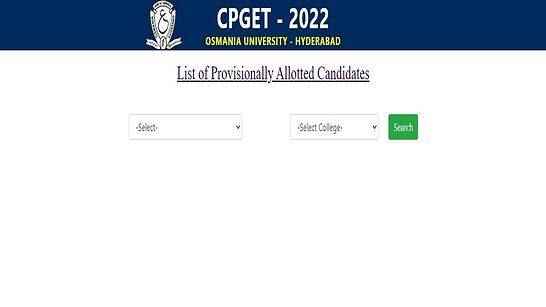 CPGET 2022 First Phase Seat Allotment result RELEASED at cpget.tsche.ac.in- Direct link to check allotment here