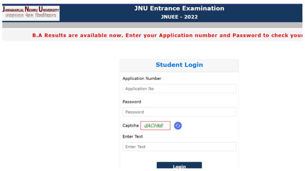 JNU Admission 2022: Second Merit List for UG Admissions RELEASED at jnuee.jnu.ac.in- Direct link here