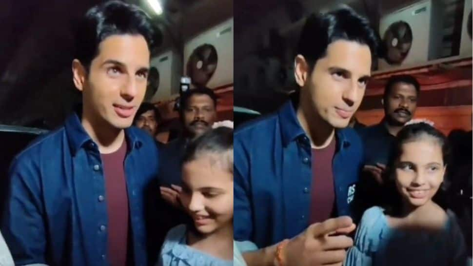 Sidharth Malhotra meets a young girl named Kiara, fans say he is ‘blushing’- Watch  