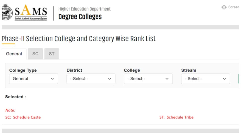 SAMS Odisha 2022: Plus 3 Admissions Phase 2 Merit List RELEASED at samsodisha.gov.in- Direct link here