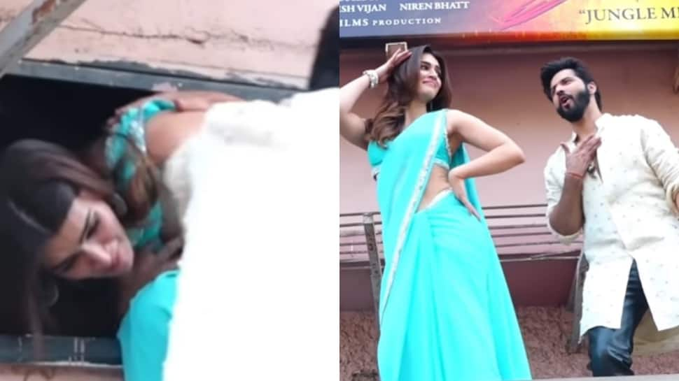 Kriti Sanon BRUTALLY trolled for climbing cinema hall&#039;s roof to dance on &#039;Thumkeshwari&#039;