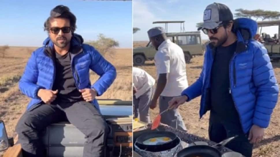 After &#039;RRR&#039; promo tour, Ram Charan chills out in the wilds of Kenya- WATCH