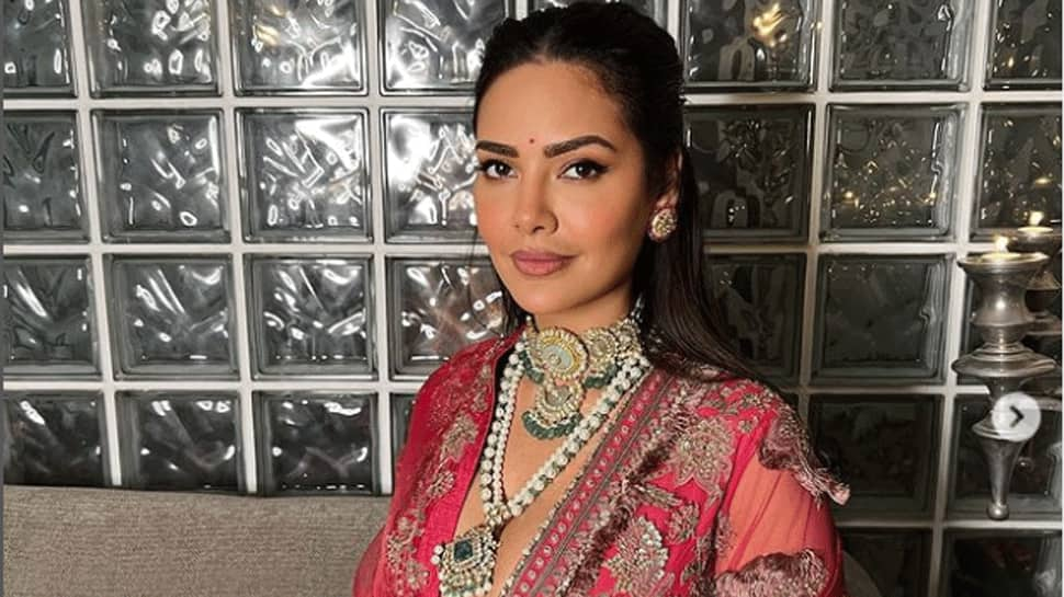 Esha Gupta transforms into modern bride, looks drop-dead gorgeous in magenta lehenga: PICS