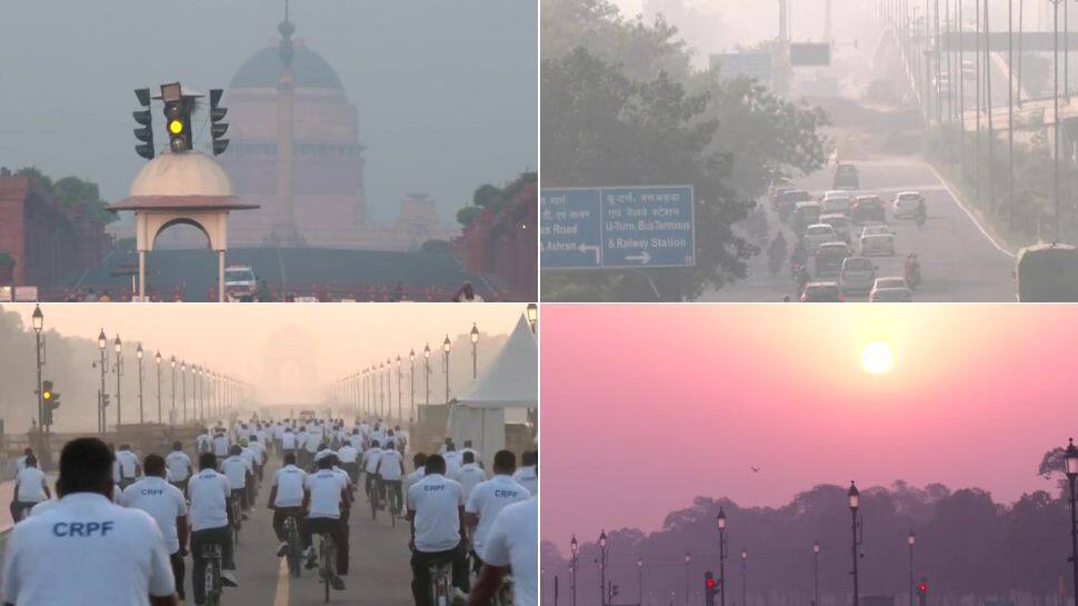 Delhi saw eye-stinging smog as air quality neared the ‘severe’ zone today