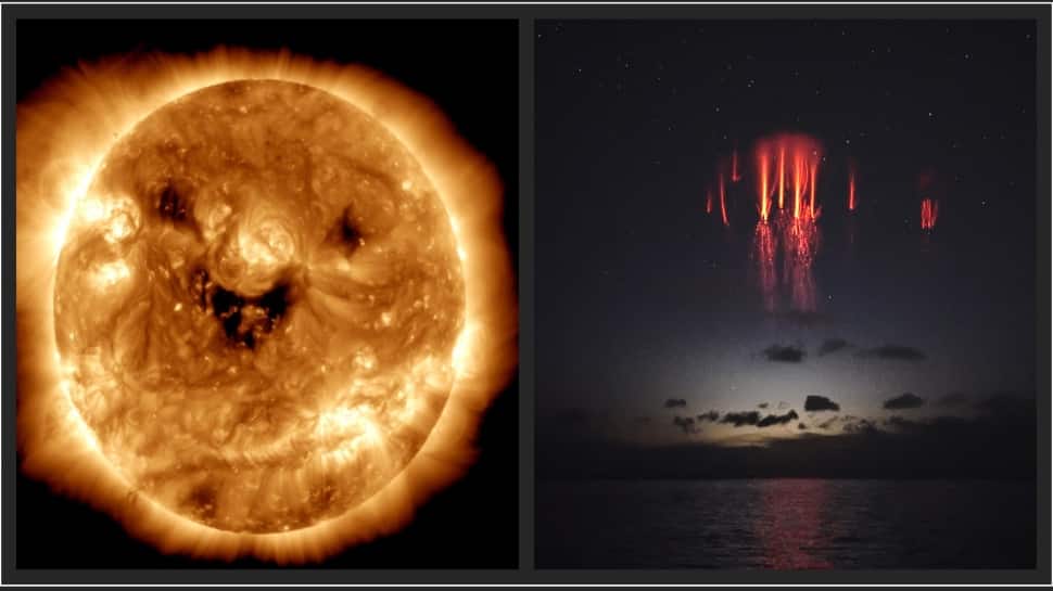 From the sun's 'evil smile' to the red lightning,  the spooky pictures by NASA
