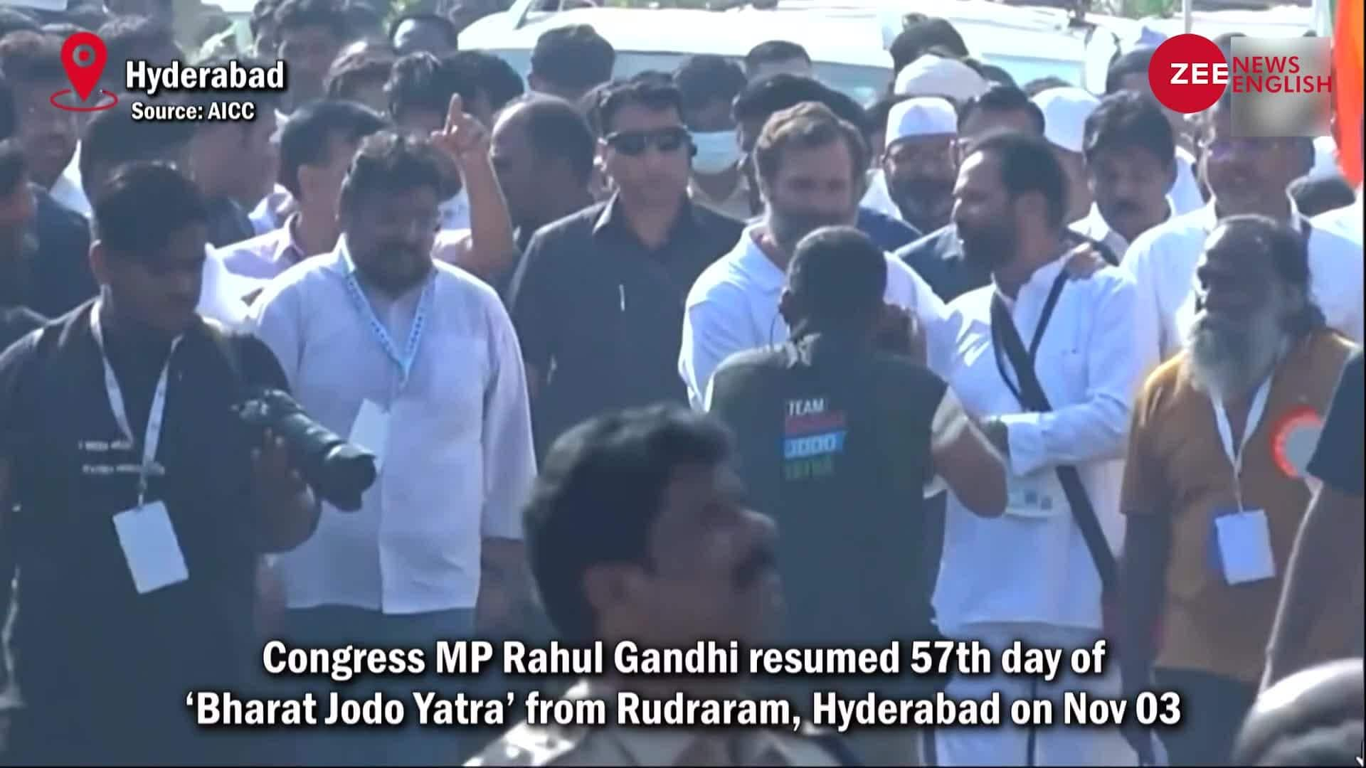 Bharat Jodo Yatra Rahul Gandhi Resumes ‘padayatra From Rudraram Zee News 5436