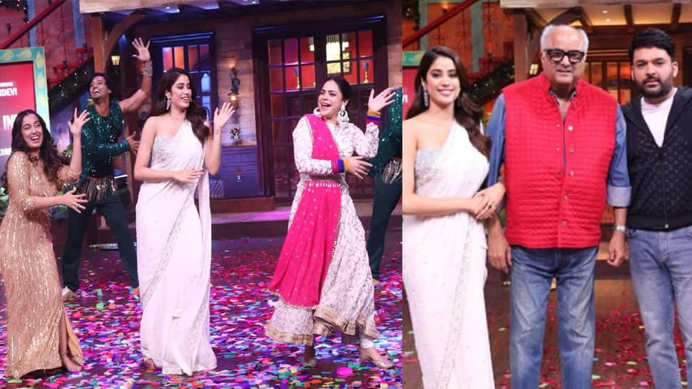 Janhvi Kapoor sizzles in an ivory saree on The Kapil Sharma Show, tells host &#039;Sir you only weren&#039;t giving me a date&#039;