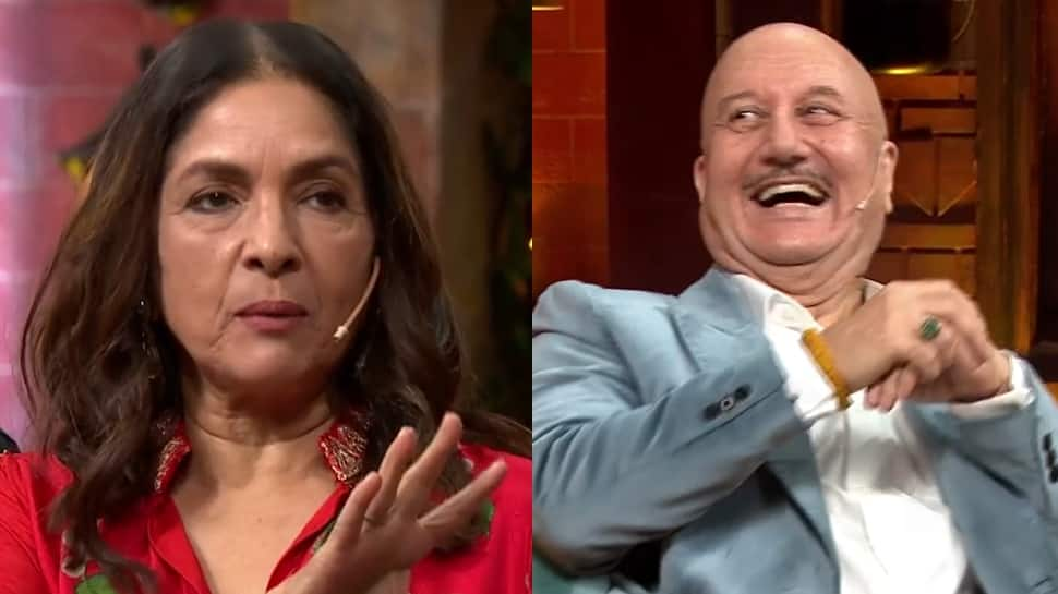 Neena Gupta takes a jibe at Anupam Kher at &#039;The Kapil Sharma Show,&#039; makes fun of his hairstyle- WATCH