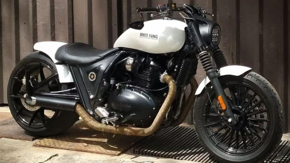 THIS modified Royal Enfield Interceptor 650 with Twinrod 650 White Fang looks is inspired from Harley Davidson