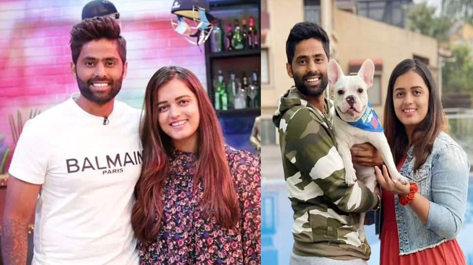 Indian batter Suryakumar Yadav rose to No. 1 rank in T20 international batting ranking last month. Yadav, who smashed 61 not out in 25 balls against Zimbabwe in T20 World Cup 2022, is married to Devisha Shetty. (Source: Twitter)