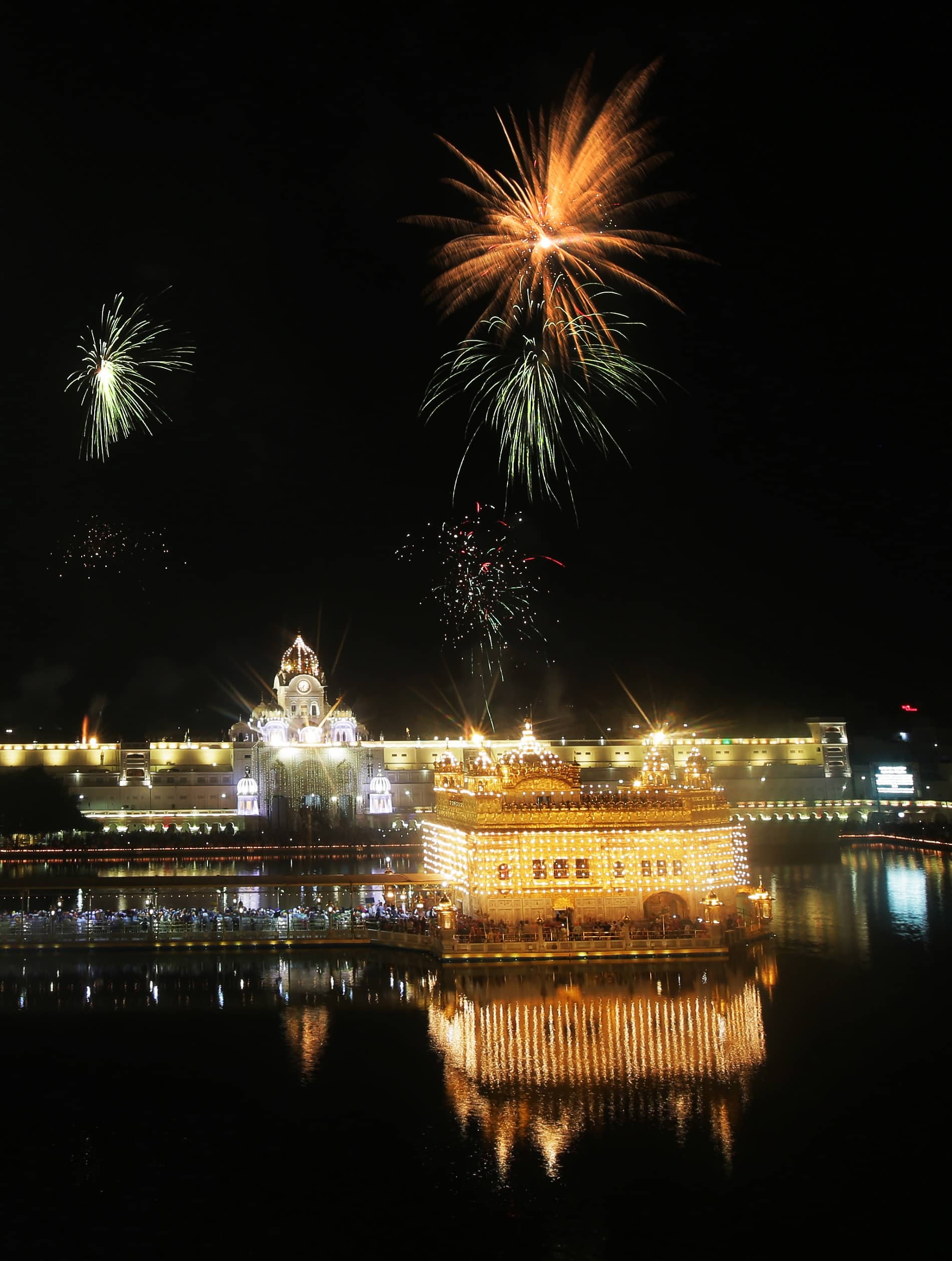 Golden temple illuminated  on the occasion of Gurunanak Jayanti