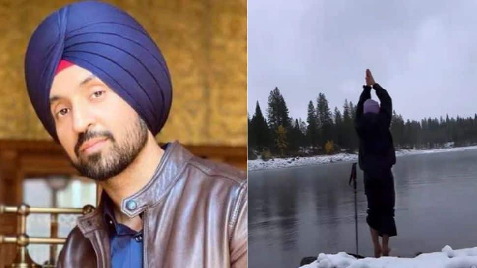 Diljit Dosanjh prays in front of freezing lake, shares video-Watch