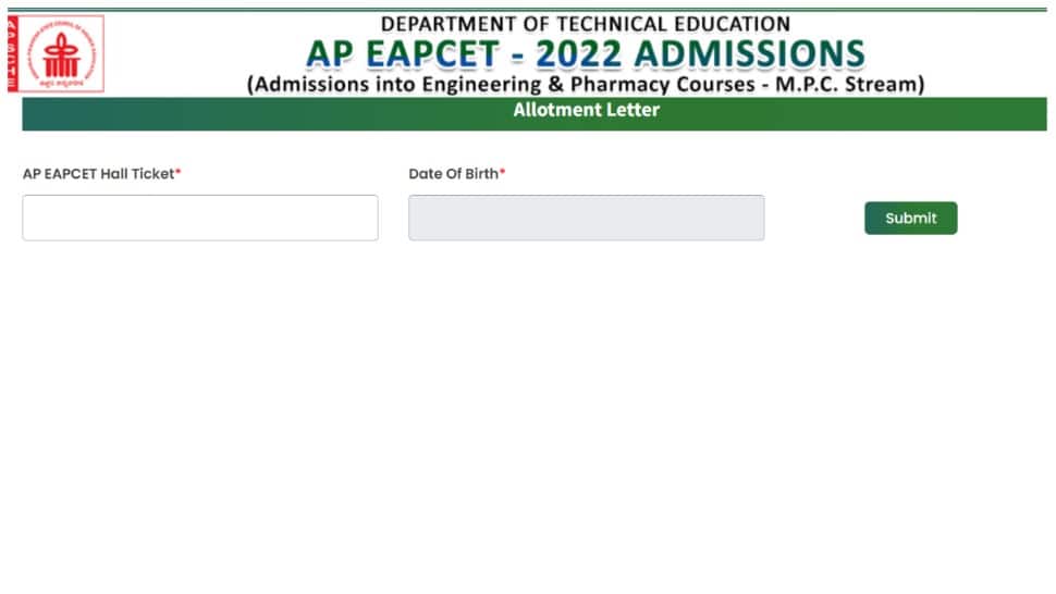 AP EAMCET Counselling 2022 Special round seat allotment result