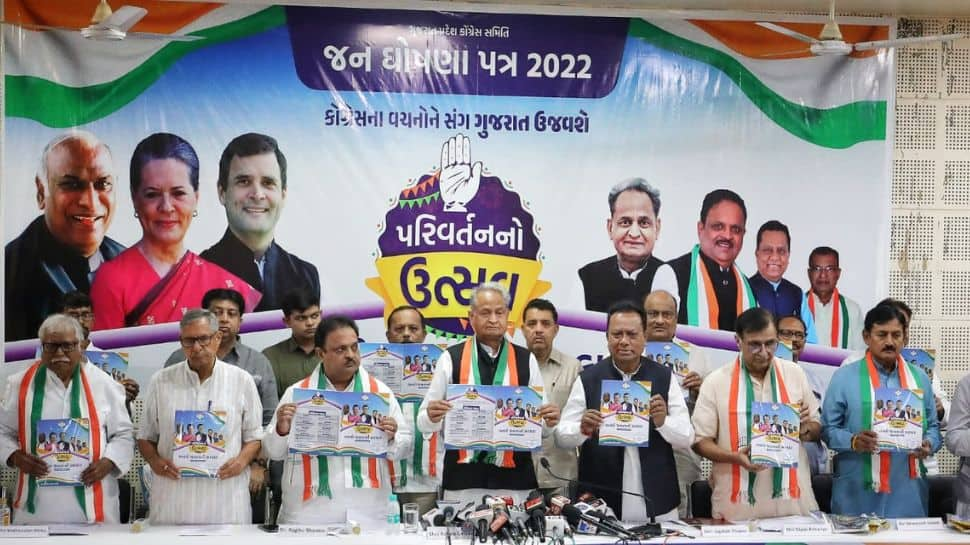 &#039;Free education for girls, unemployment allowance&#039;: Congress releases manifesto for Gujarat Polls 2022 - Check here