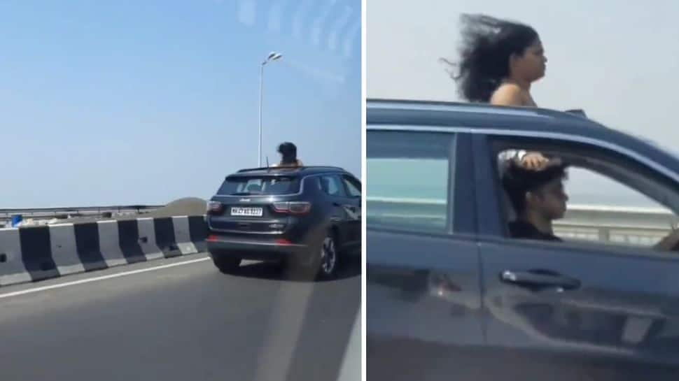 Hanging out of your car sunroof may cost dearly; Mumbai woman gets challaned, details here