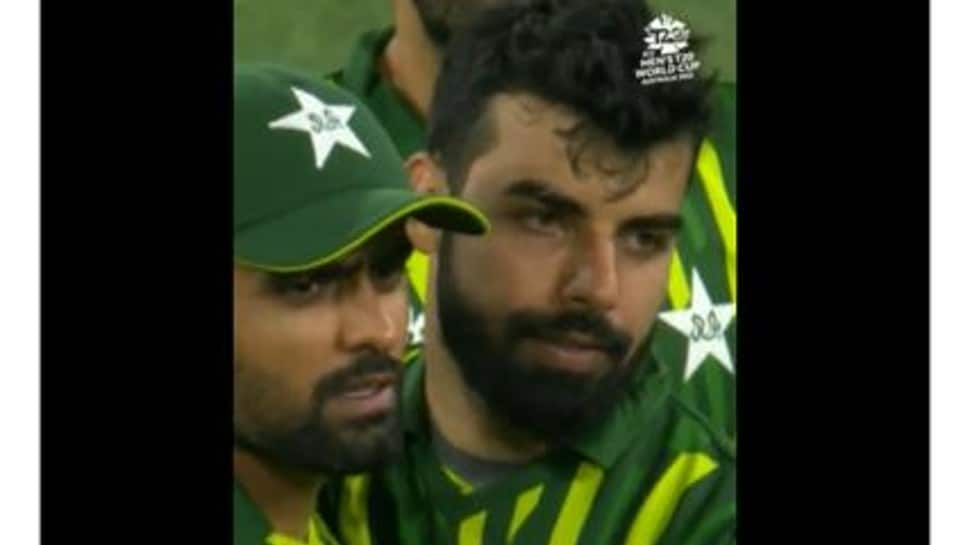 WATCH: Shadab Khan consoles CRYING Babar Azam after heartbreaking defeat to England in T20 World Cup final