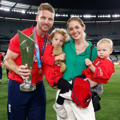 Jos Buttler celebrates with his family