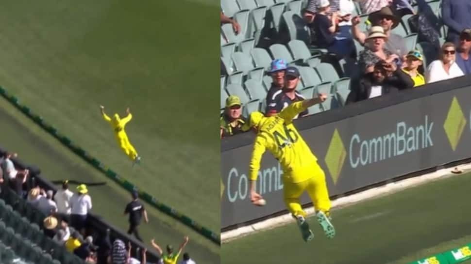 AUS vs ENG 1st ODI: Ashton Agar&#039;s CRAZY save at boundary to stop 6 goes viral, WATCH here