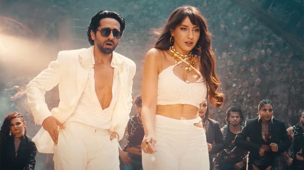 Ayushmann Khurrana, Nora Fatehi&#039;s SIZZLING chemistry in peppy song &#039;Jedha Nasha&#039; surprises fans, watch here