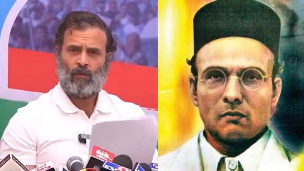 &#039;Maafiveer&#039; banner pasted at Savarkar&#039;s statue in Pune, two Congress workers booked