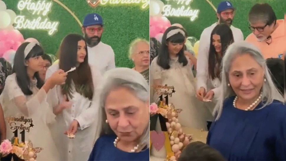Jaya Bachchan, Aishwarya celebrate Aaradhya&#039;s birthday, 11-yr-old feeds cake to Amitabh Bachchan, video inside