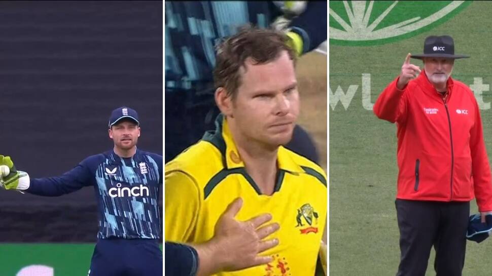 WATCH: Jos Buttler fumes at umpire as Steve Smith stands his ground despite getting out