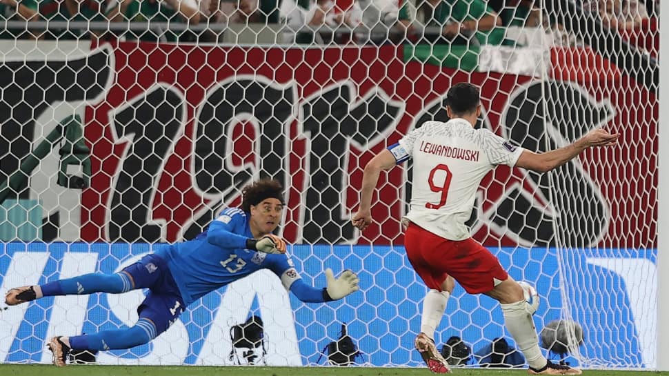 WATCH: Robert Lewandowski&#039;s decisive penalty miss for Poland against Mexico as Guillermo Ochoa shines