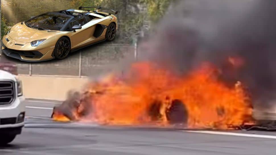 Lamborghini worth over Rs  crore burst into flames, rare supercar turned  into ashes: Watch video | Auto News | Zee News