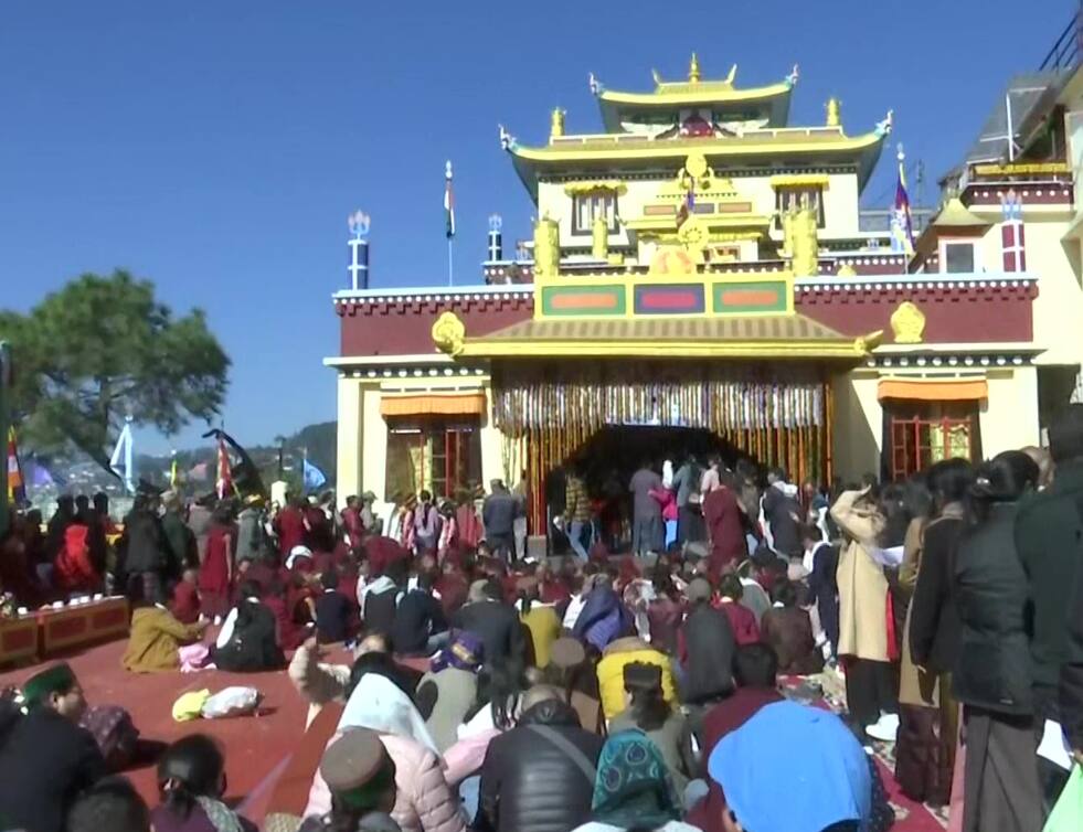 Tibetan Buddhist disciples and Buddhist follower rejoice